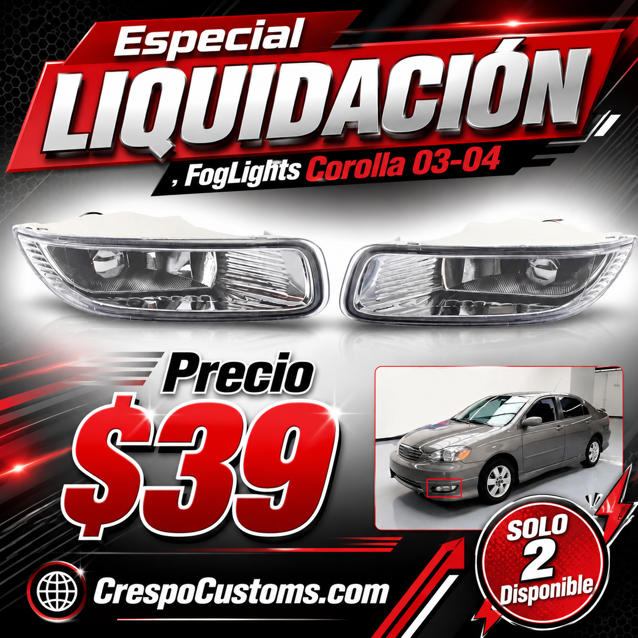 ESPECIAL FogLights Corolla 03-04