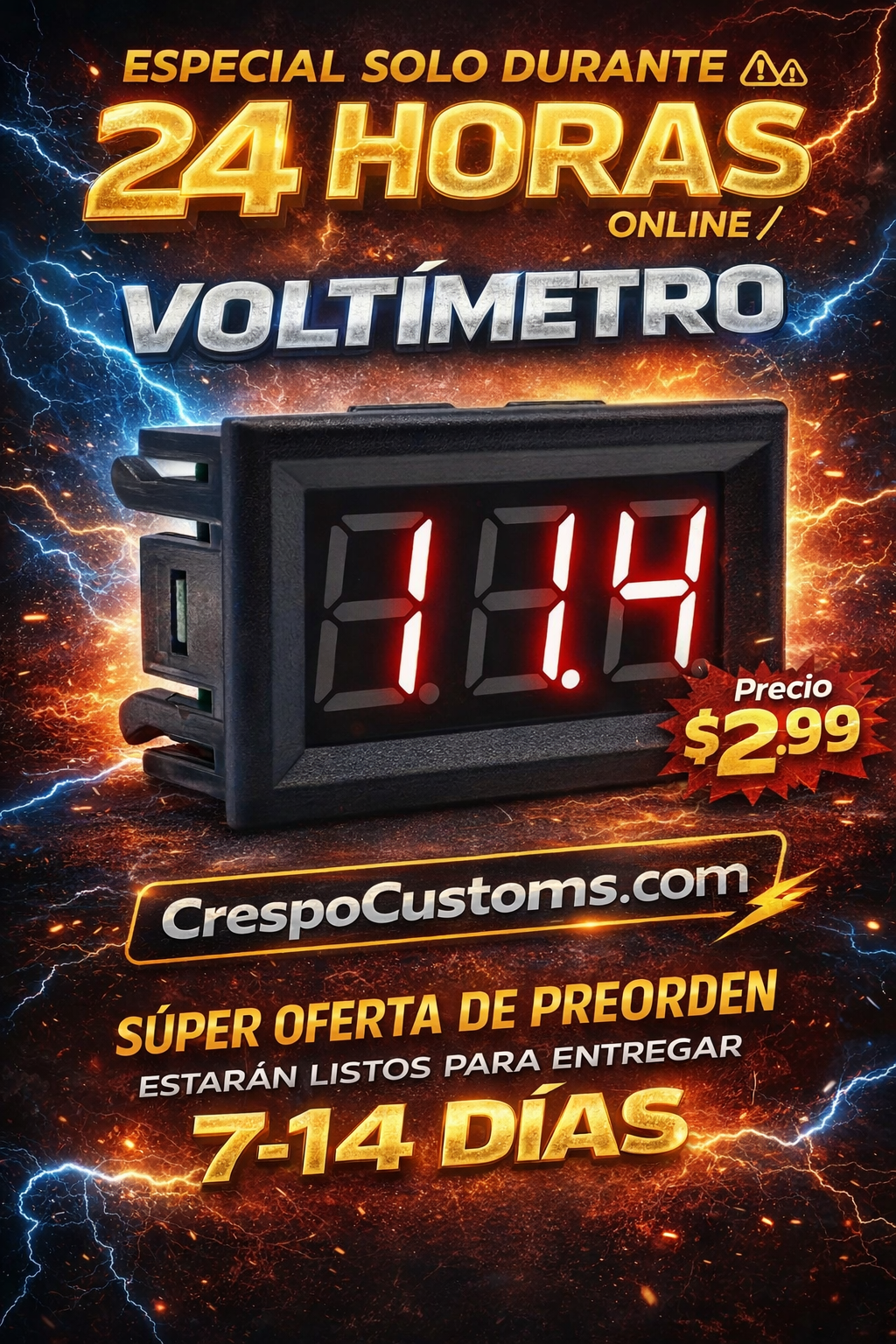SOLO 24 Horas Voltímetro