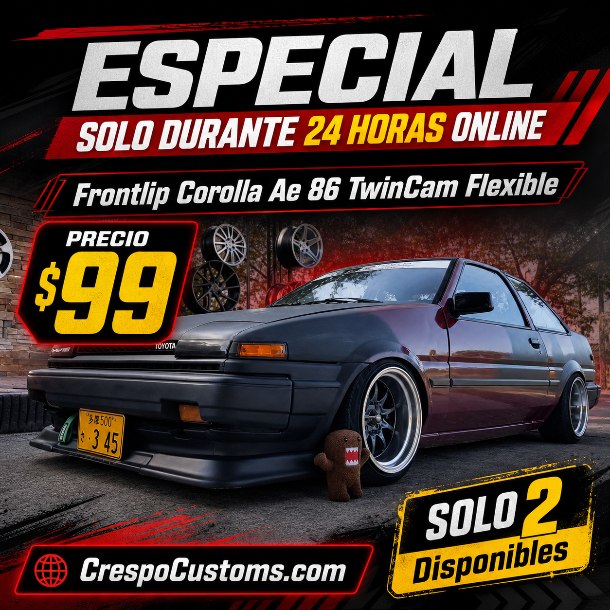SOLO 24 Horas Frontlip Corolla Ae86 TwinCam
