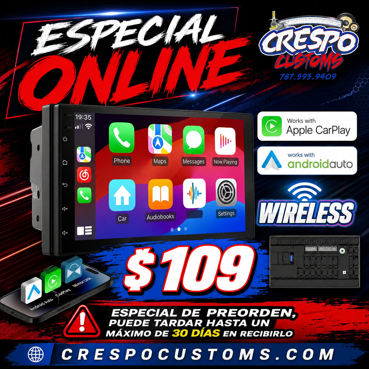 Radio Apple Car Play Android Auto Wireless