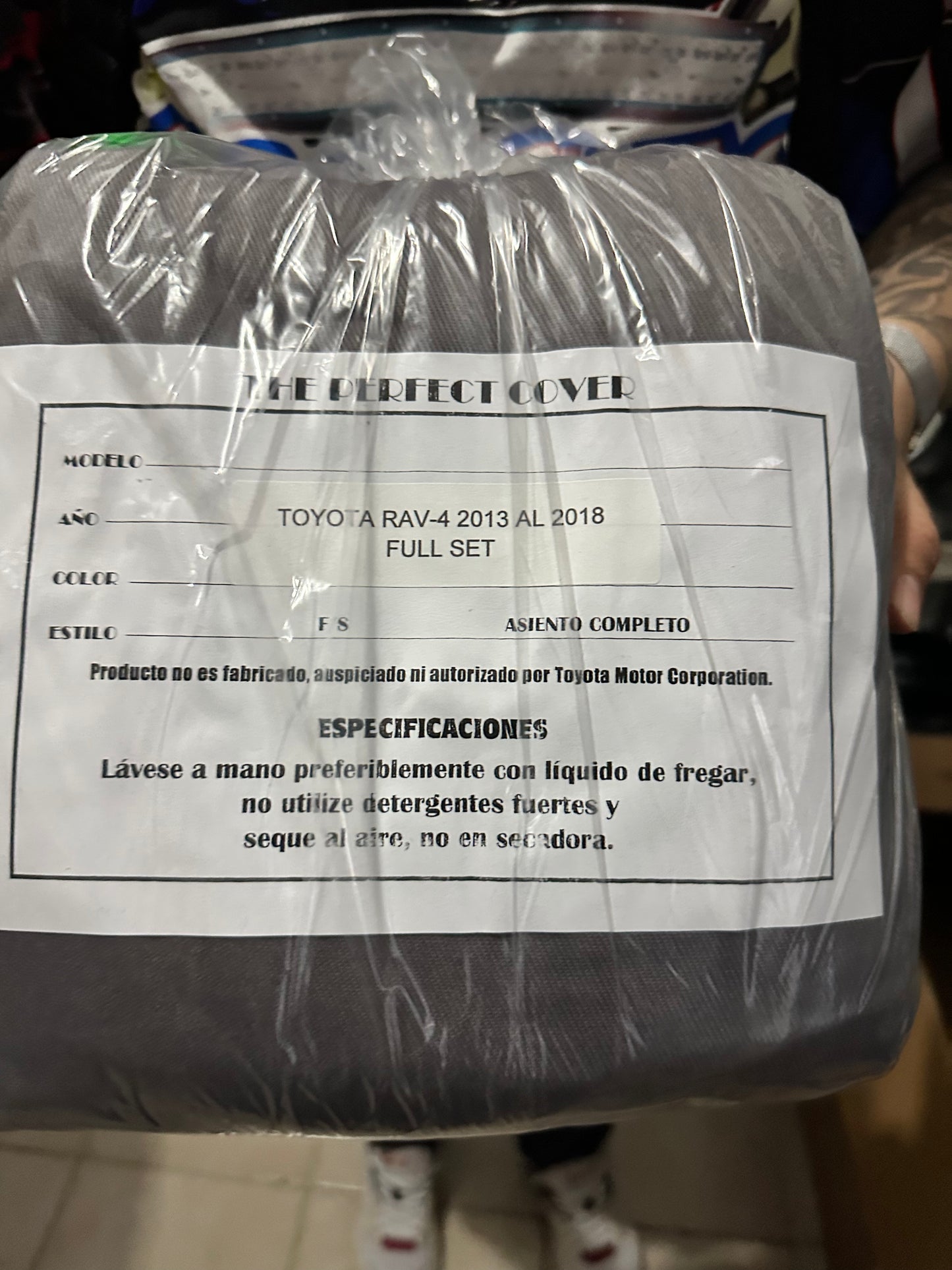 Cover Asiento Rav4 13-18 Grey