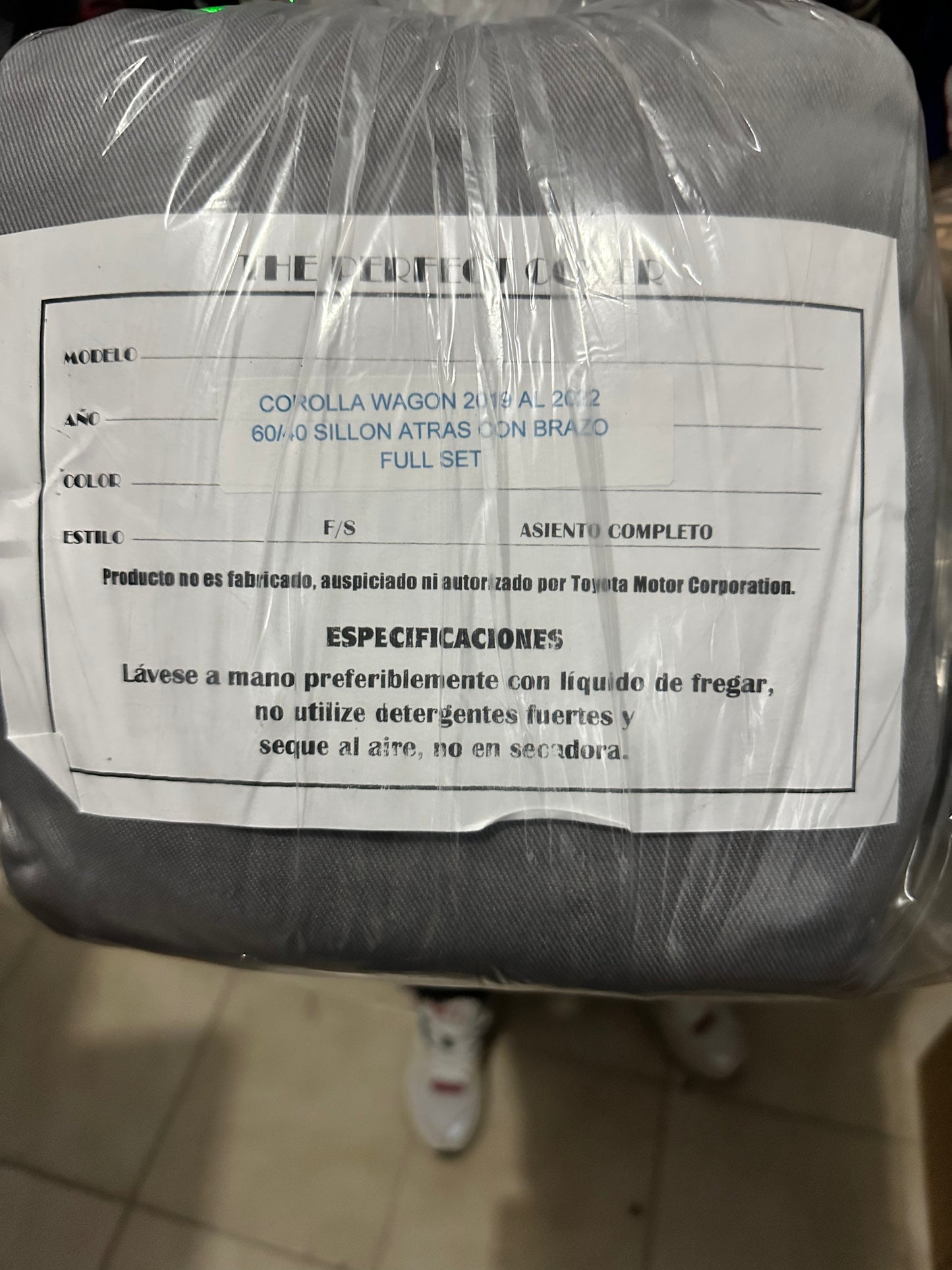 Cover Asiento Corolla Wagon 19-22 Grey