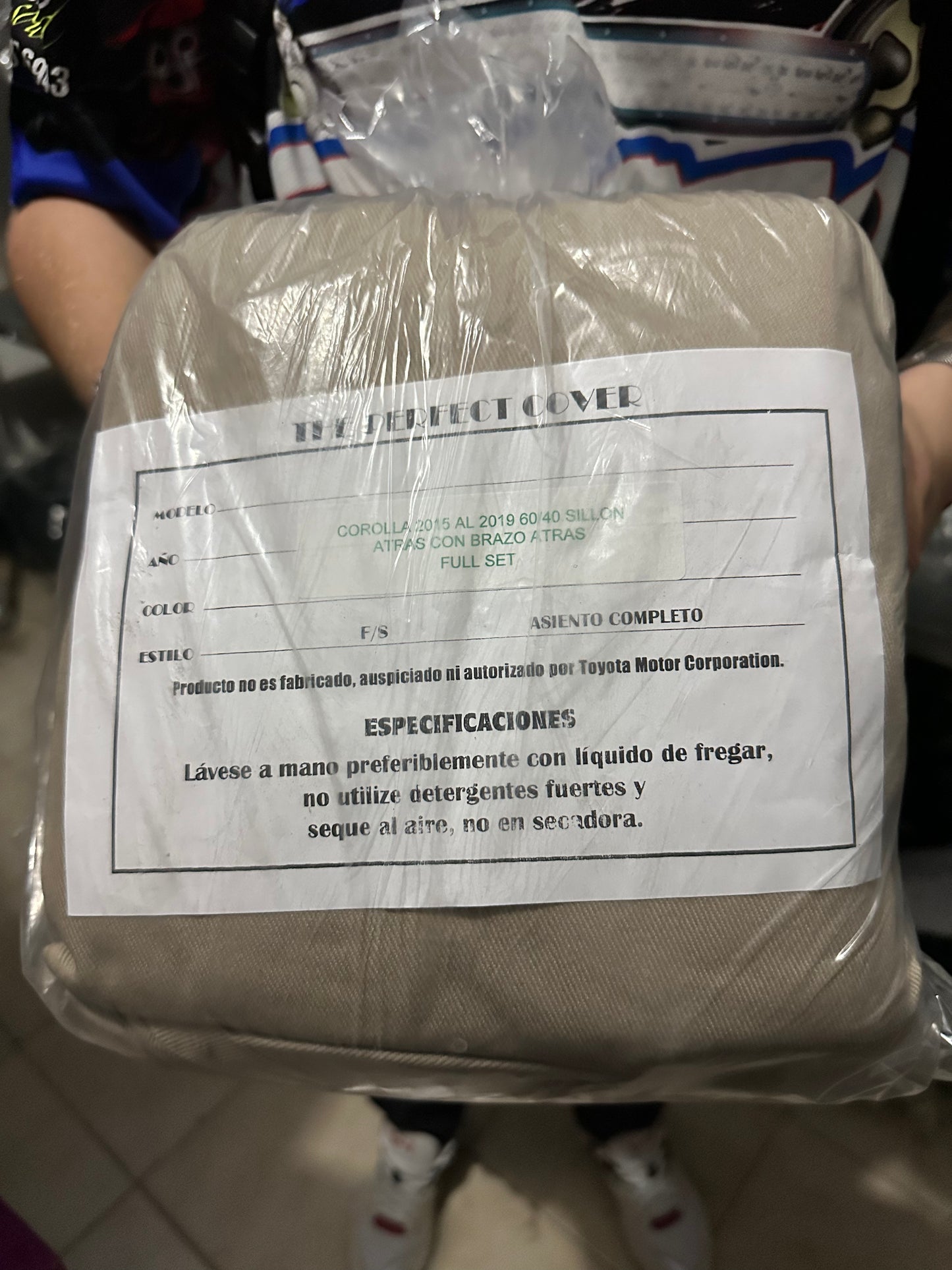 Cover Asiento Corolla 15-19 Beige