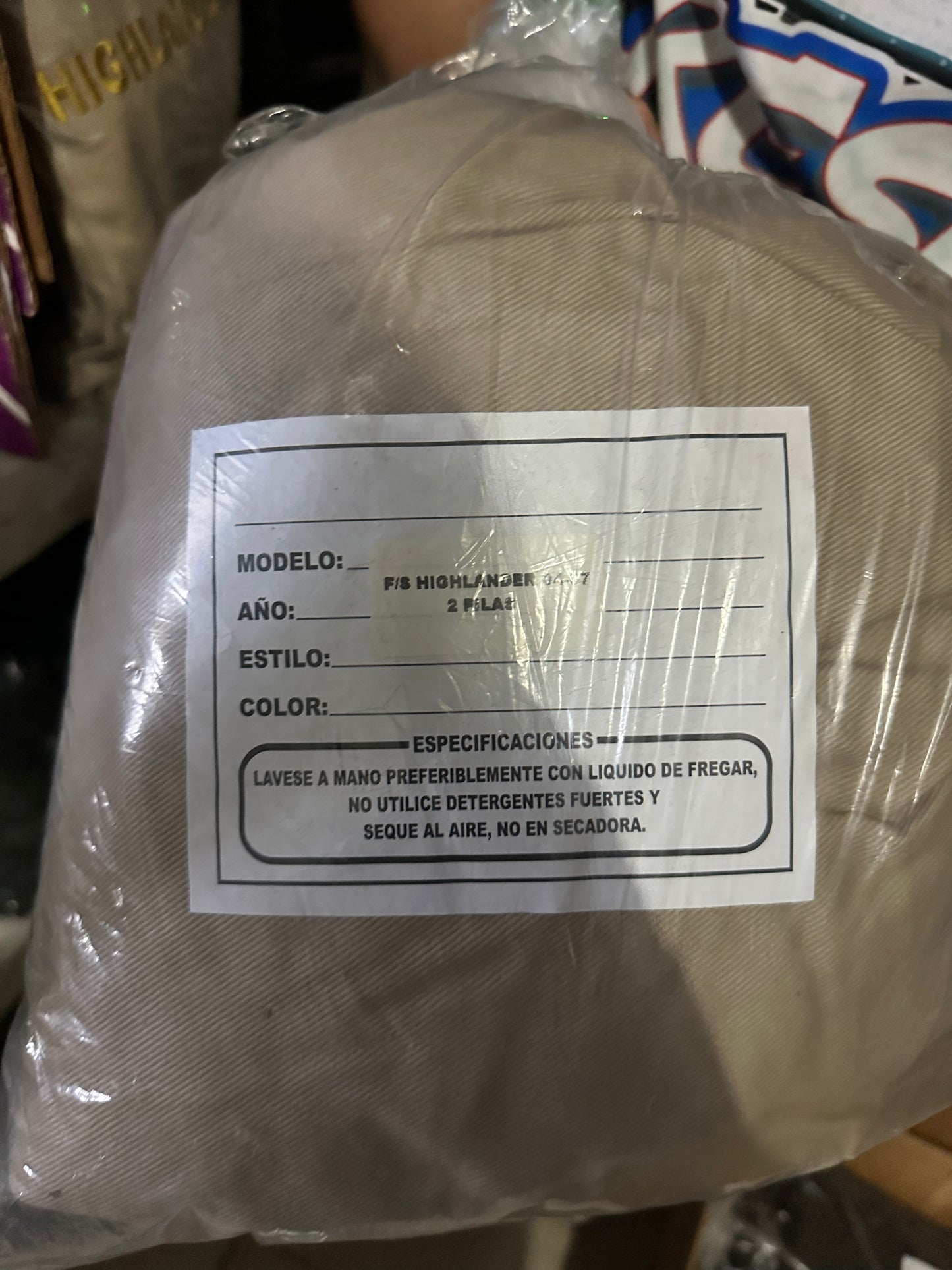 Cover Asiento Highlander 04-07 Taupe