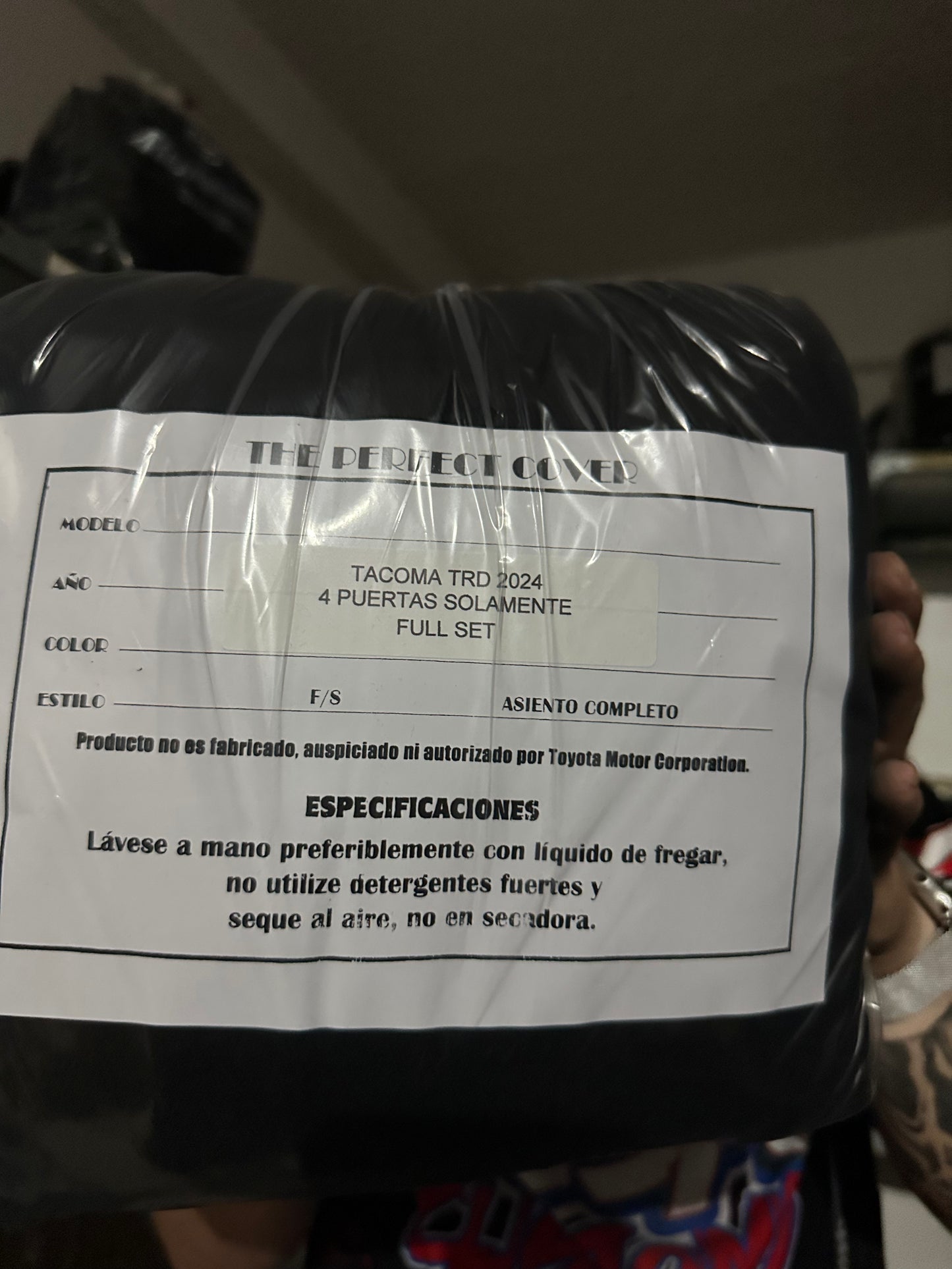 Cover Asiento Tacoma 2024 Black