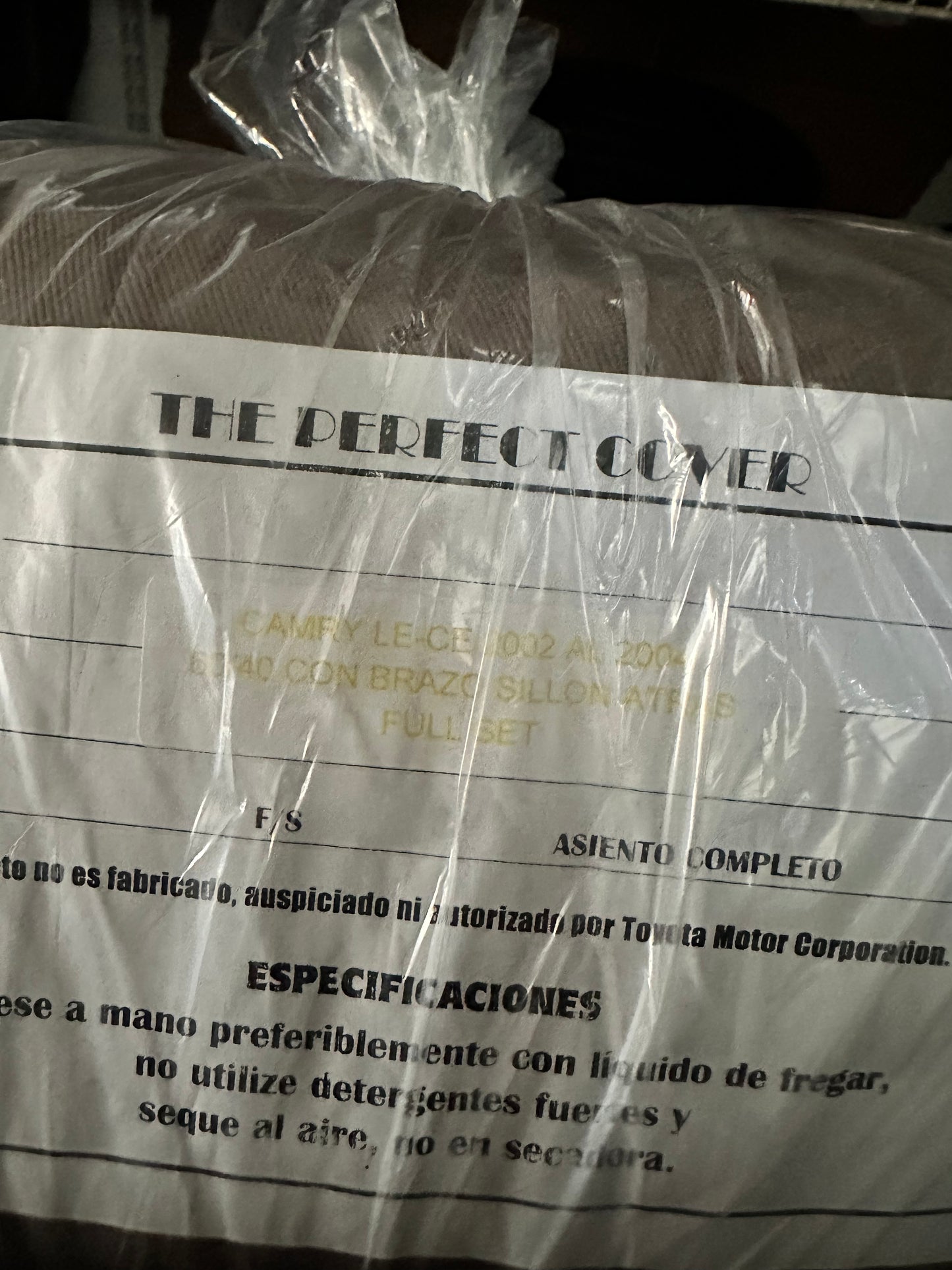 Cover Asiento Camry 02-04 Taupe