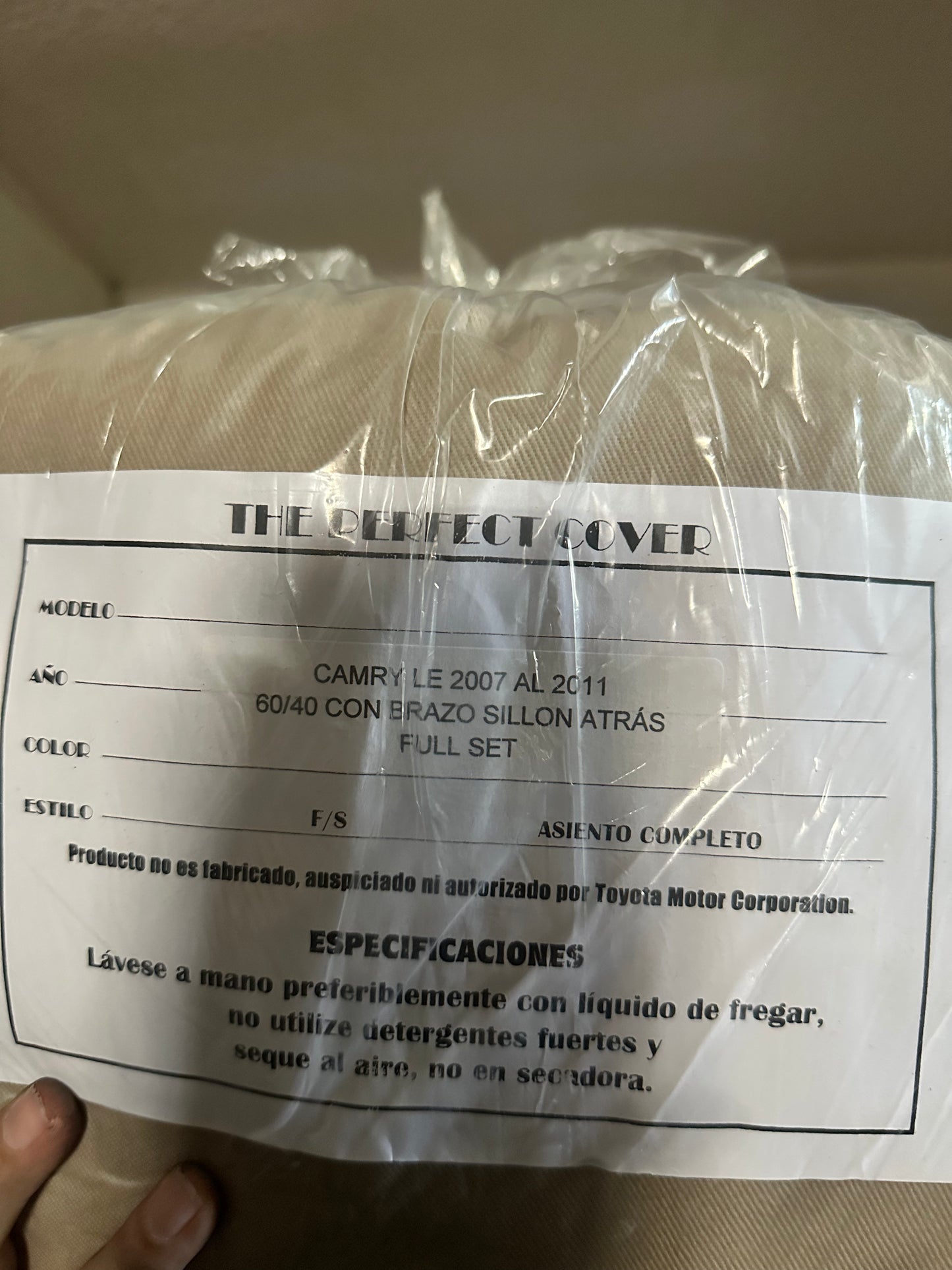 Cover Asiento Camry 07-11 Taupe