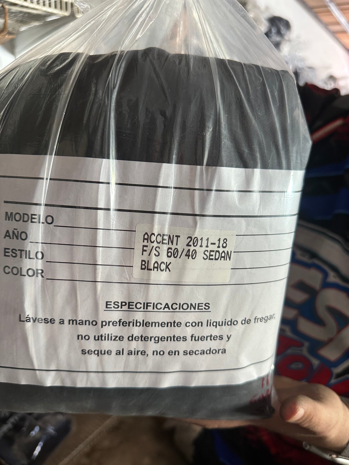 Cover Asiento Hyundai Accent 11-18 Black