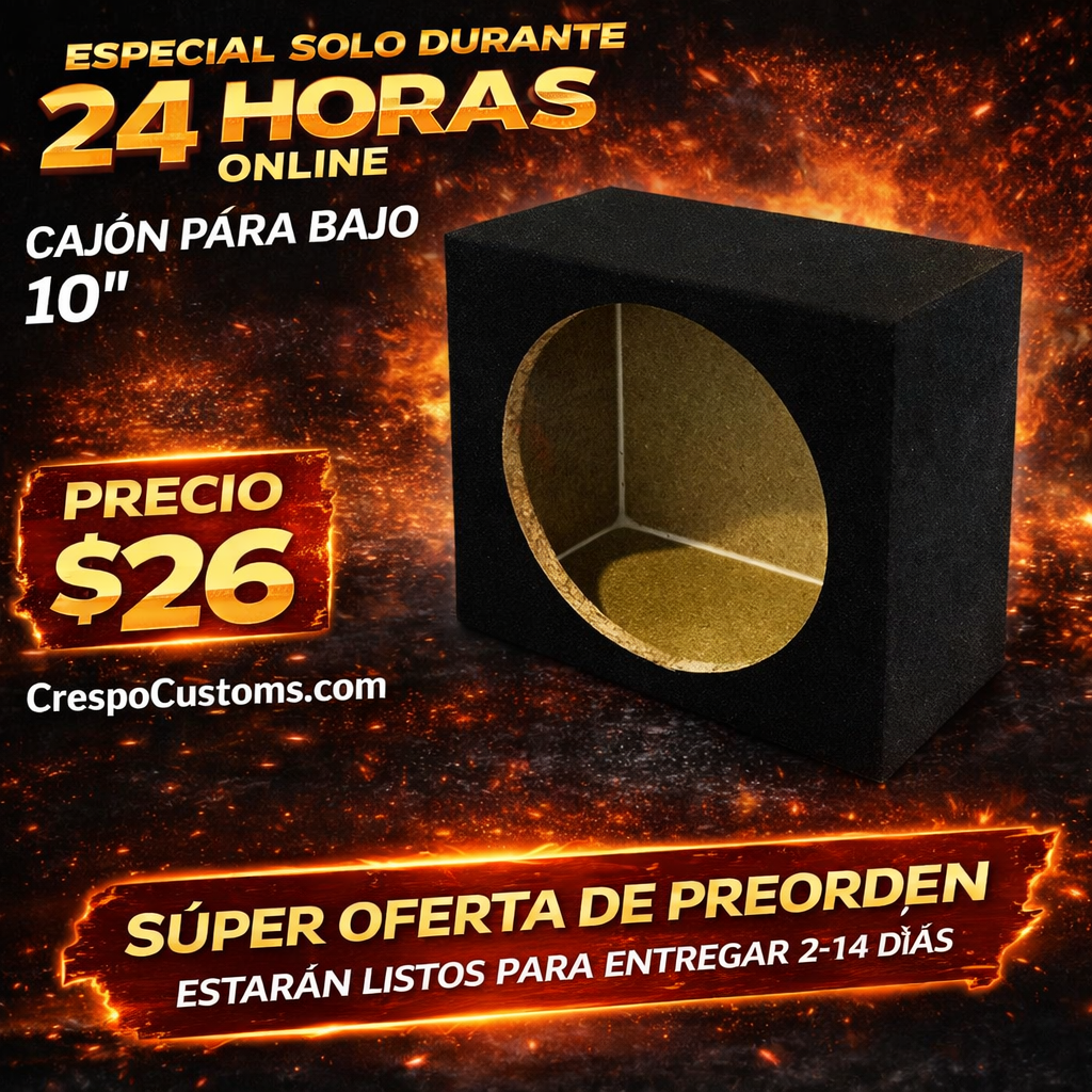 SOLO 24 Horas Cajon Para Bajo 10”
