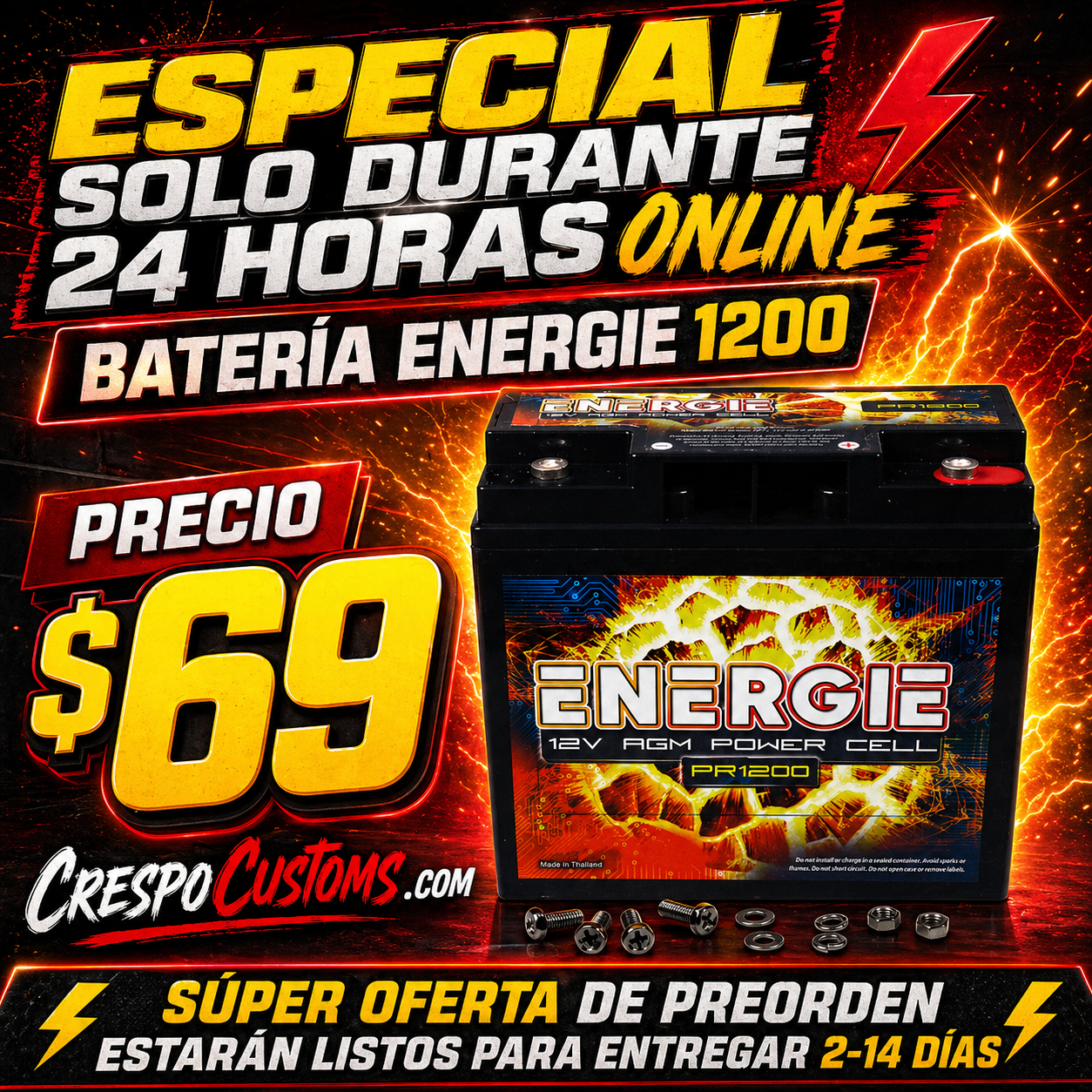 SOLO 24 Horas Batería Energie 1200