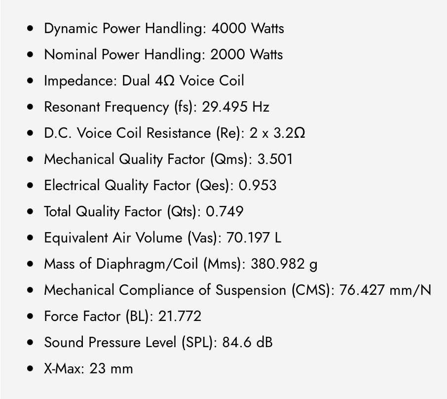 WDX15G3R.4 15 in. Dual 4-Ohm Subwoofer