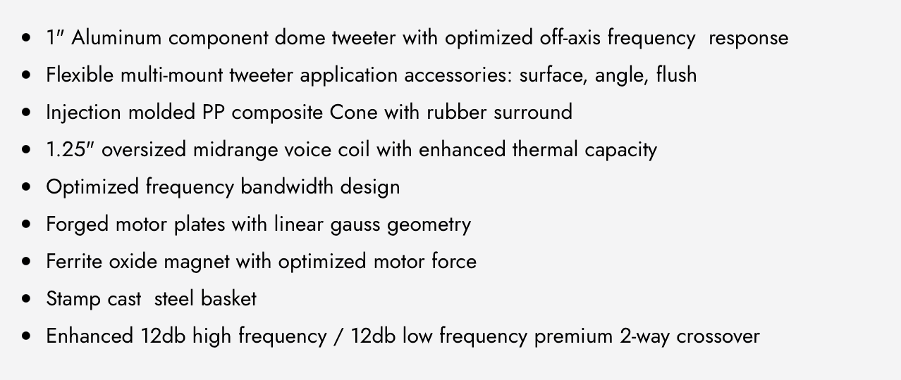 DX-S65C 6.5" 2-way Component Loudspeaker