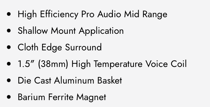 P3M 8C : 8" Shallow Mount PRO Audio Midrange