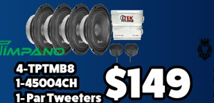 Combo 4-TPTMB8 + 4500.4CH + Par Tweeters