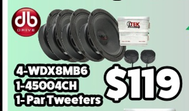 Combo 4-WDX8MB6 + 4500.4CH + Par Tweeters