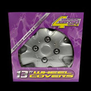 7 SPOKES SILVER HUB CAPS 13"