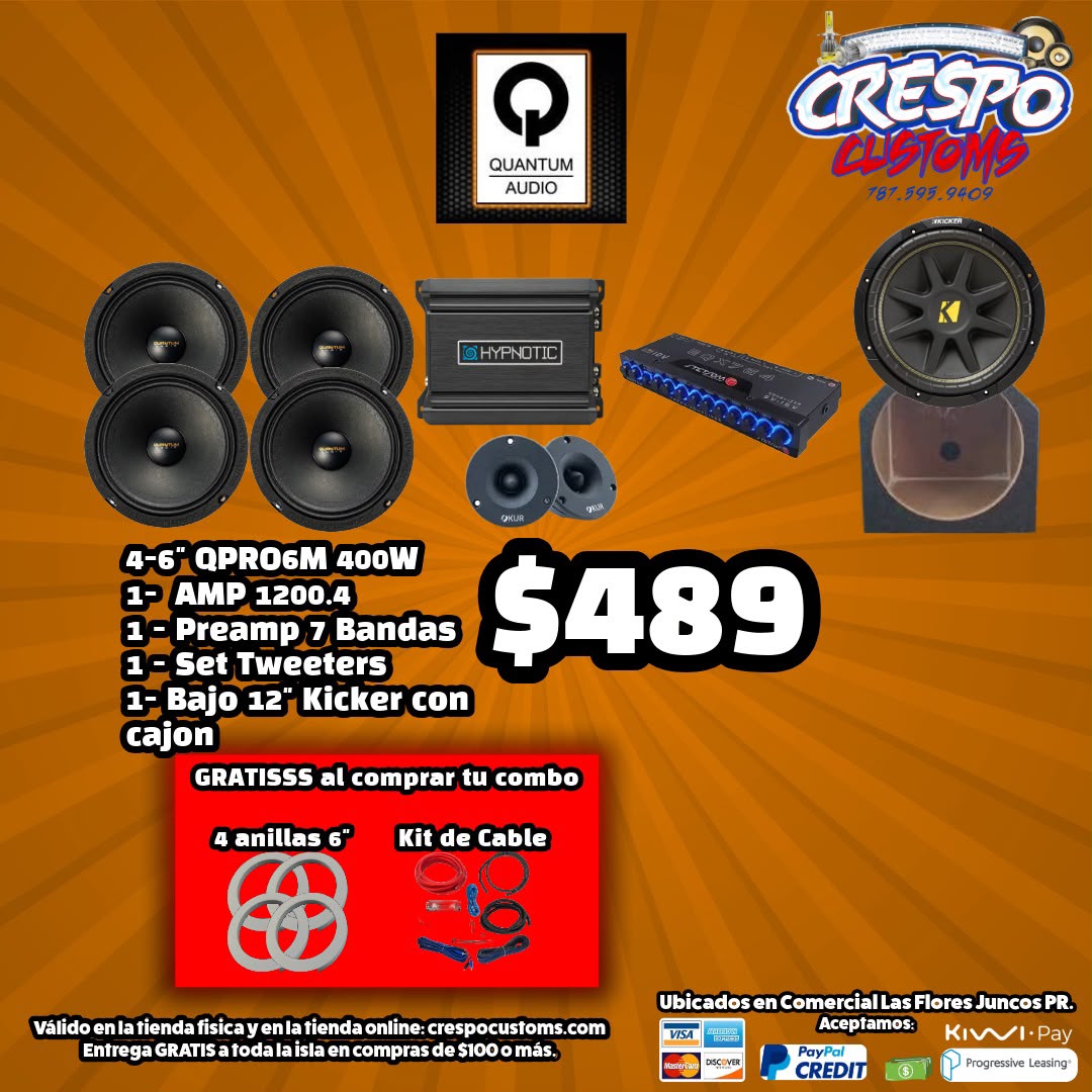 COMBO QUANTUM CON TO 6" QPRO6M 400W + BAJO 12"