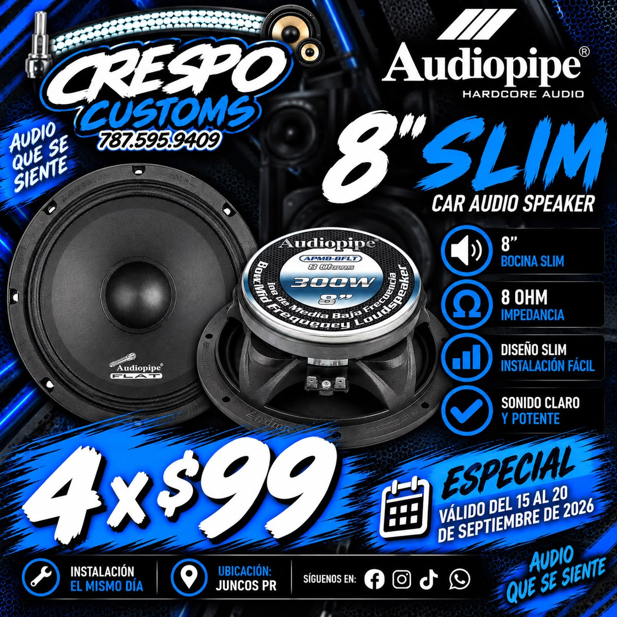 AUDIOPIPE 8" SLIM