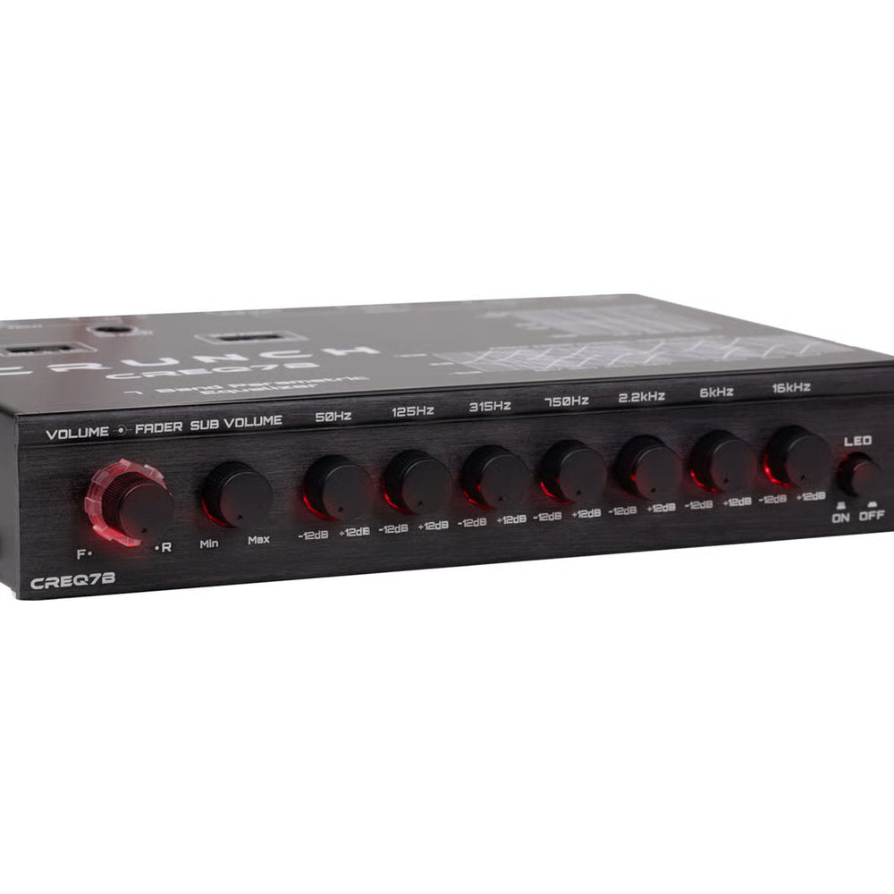 Crunch CREQ7B 7-Band 1/2-Din Parametric Equalizer with 2-Way Crossover