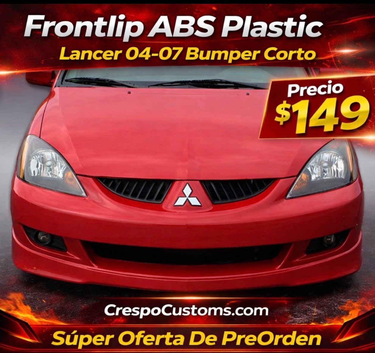 Frontlip Abs Plastic Lancer 04-07 Bumper Corto