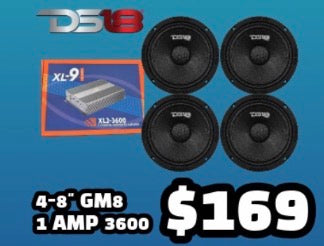 Combo 8” DS18 4 bocinas GM8+ Amp 3600