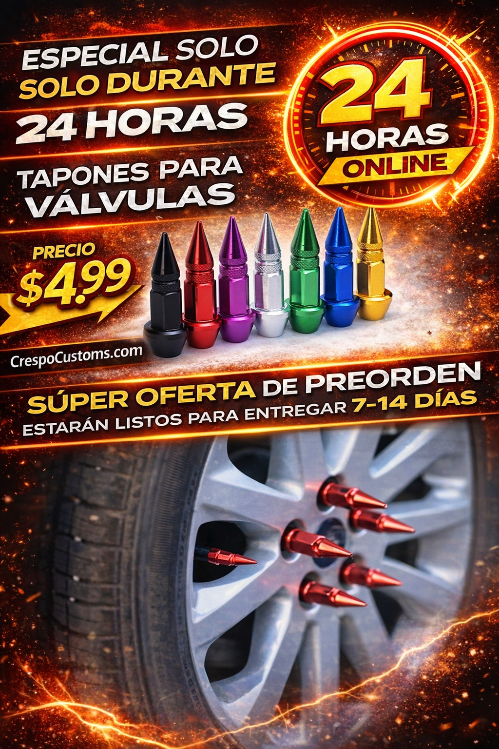 SOLO 24 Horas Tapones Para Válvulas