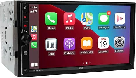Radio Dual Electronics Dual DCPA723W 2-DIN 7"" Apple CarPlay Android Auto Digital Multimedia Receiver