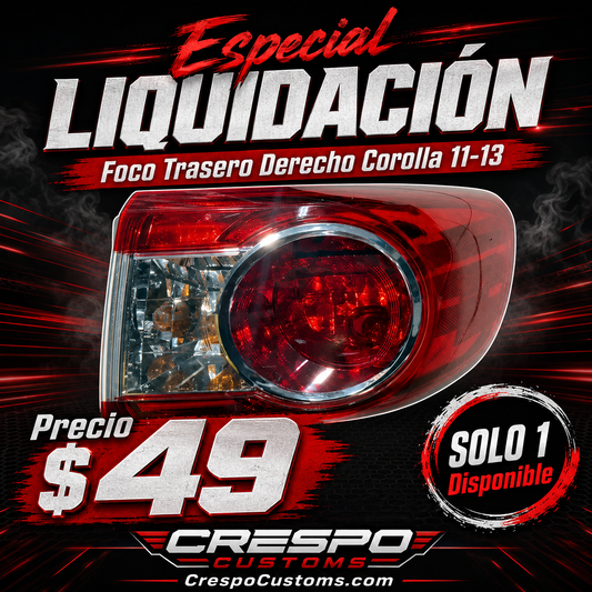 LIQUIDACIÓN Foco Trasero Derecho Corolla 11-13