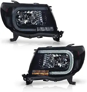 Focos Toyota Tacoma 05-11 (OEM Type) (Fondo Negro) con DRL