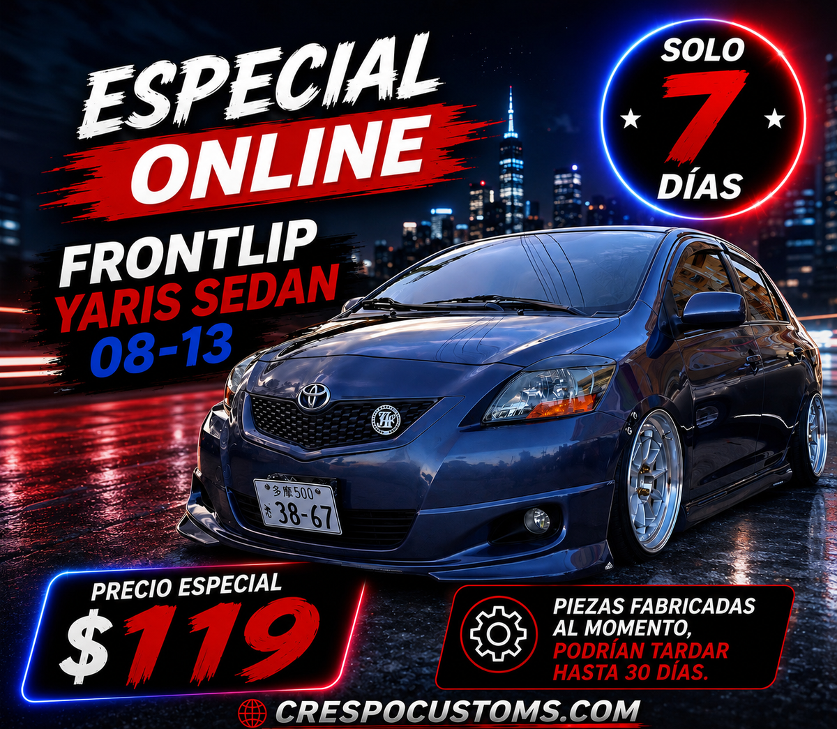 Frontlip Yaris Sedan 08-13