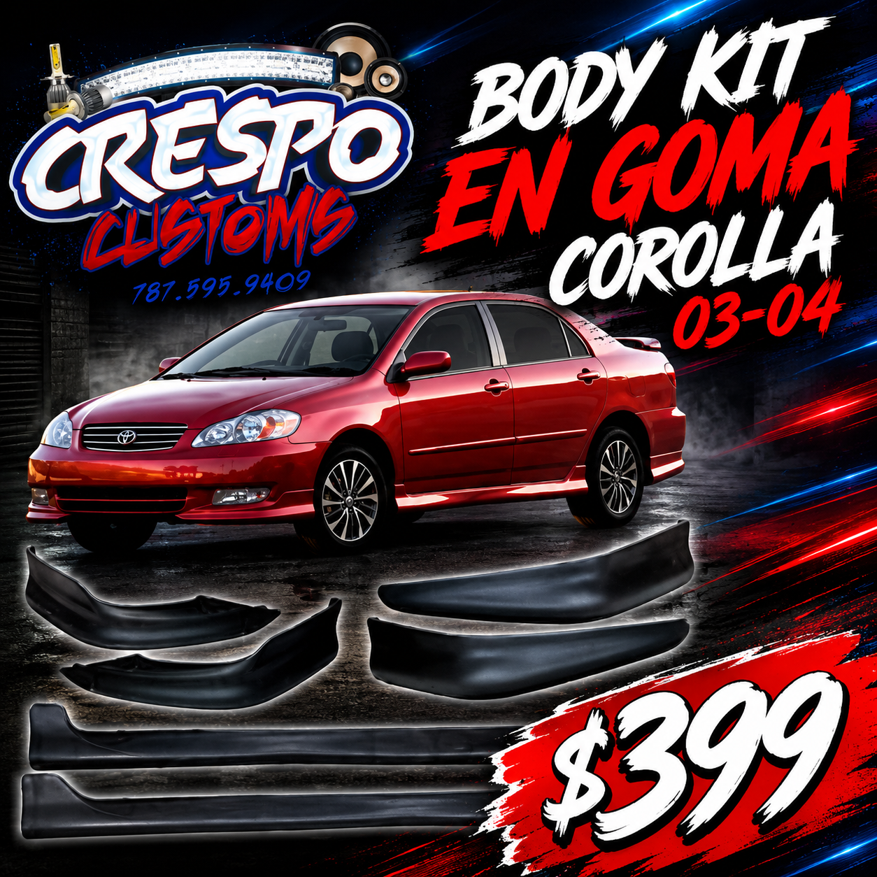 Body Kit En Goma Corolla 03-04
