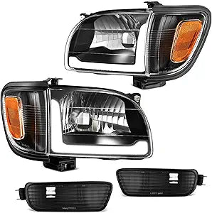 Focos Toyota Tacoma 01-04 (OEM Type) Negro con DRL