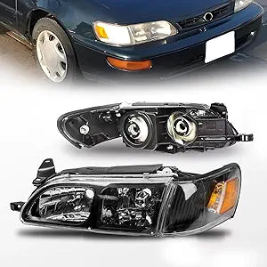Focos Toyota Corolla 93-97 (Fondo Negro) (Incluye esquineros)