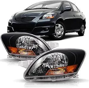 Focos Toyota Yaris Sedan 06-13 (Fondo Negro)