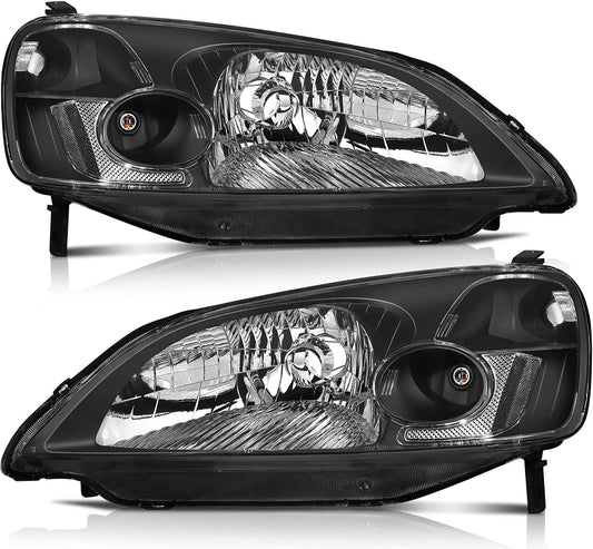 Focos Honda Civic 01-03 (Fondo Negro)