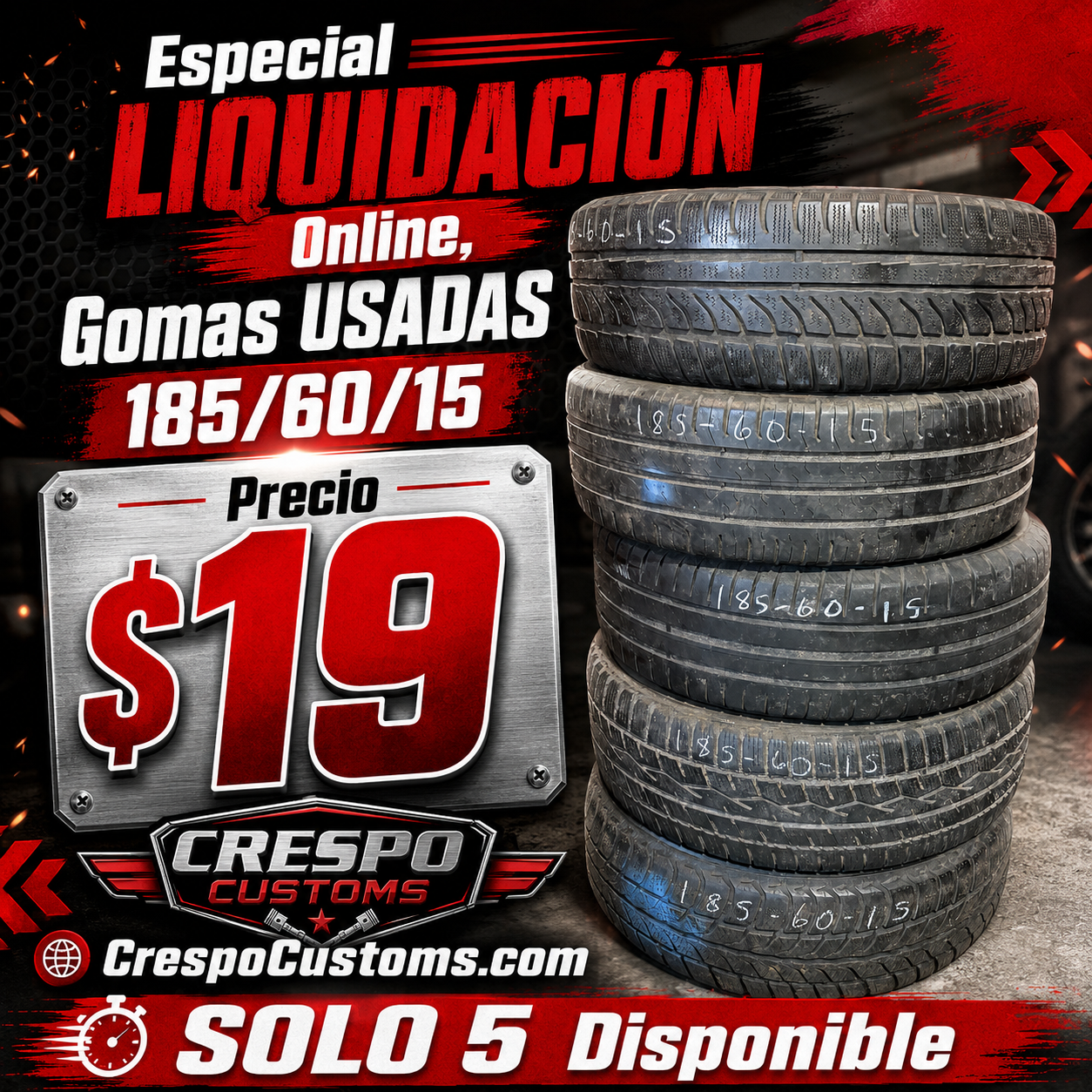 ESPECIAL Goma Usada 185/60/15
