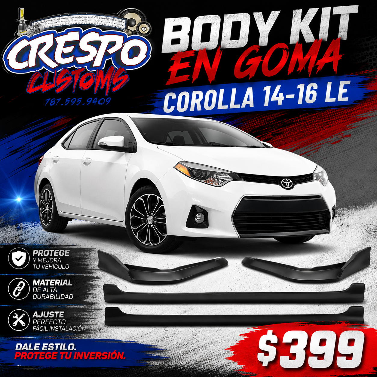 Body Kit En Goma Corolla 14-16