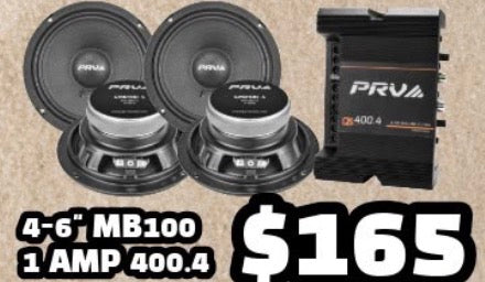 COMBO 4 BOCINAS 6" MB100 + AMPLIFICADOR 400.4