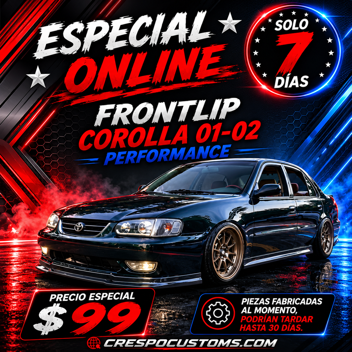 Frontlip Corolla 01-02