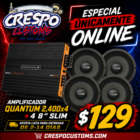 Combo Quantum 2,400x4 + 4 8” Slim