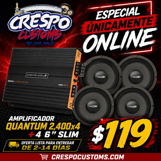 Combo Quantum 2,400x4 + 4 6” Slim