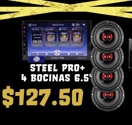 Radio Steel Pro + 4 Bocinas 6.5