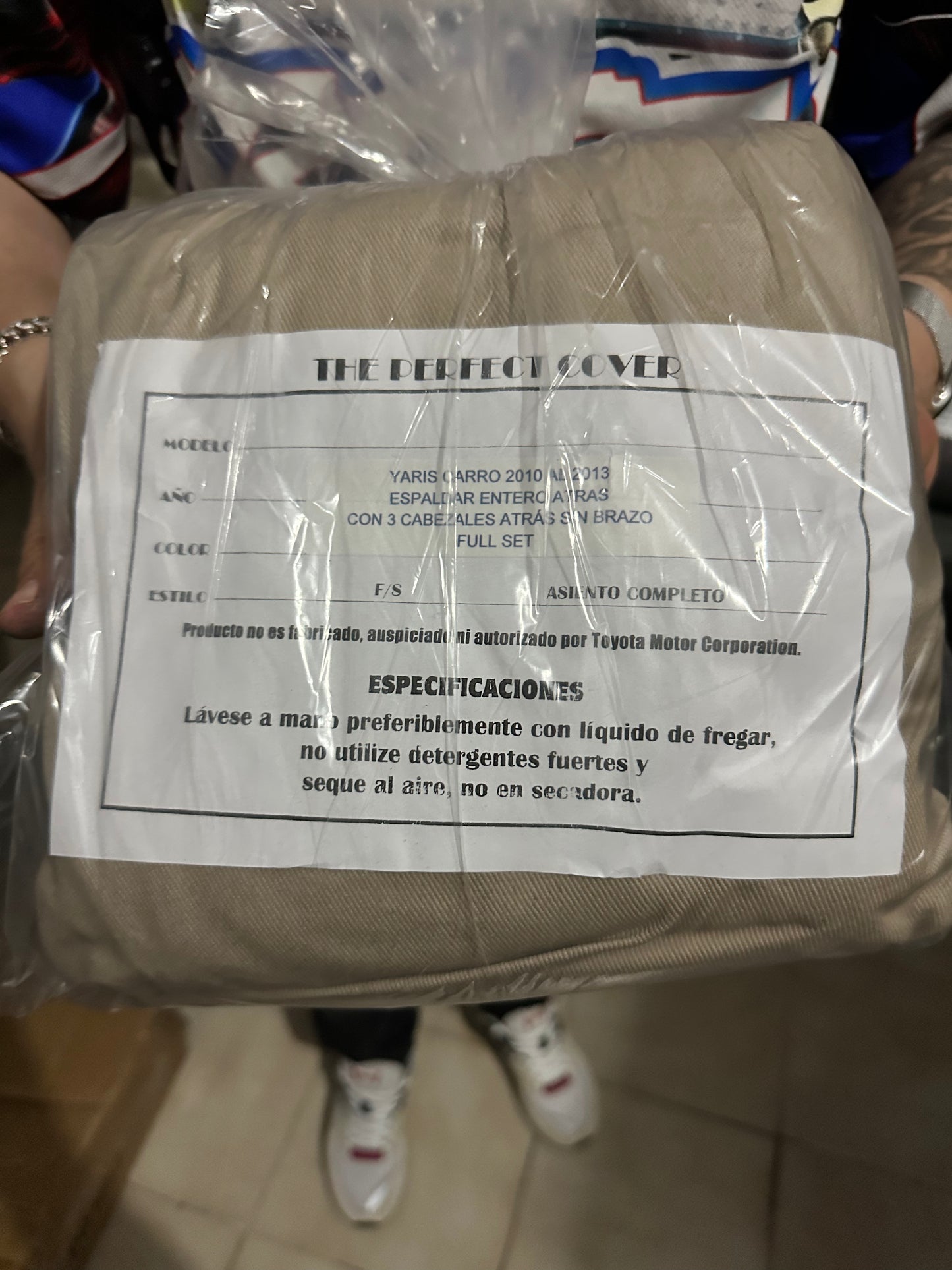 Cover Asiento Yaris 10-13  Beige