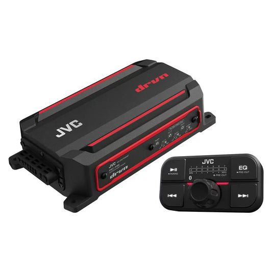 JVC KS-DR2104DBT drvn DR Series 600-Watt-Max 4-Channel Compact Marine/Powersports Class D Amp with Bluetooth and Remote