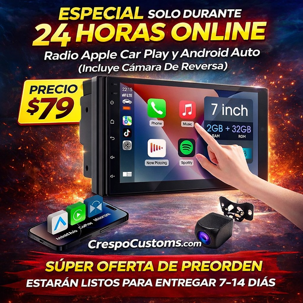 SOLO 24 Horas Radio Double Din Apple Car Play Android Auto