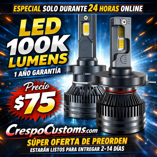 SOLO 24 Horas Kit LED 100k Lumens 1 Año Garantía