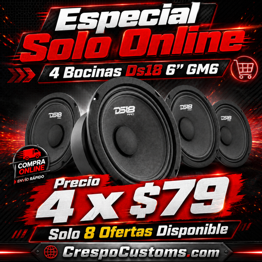 ESPECIAL 4 Bocinas 6” Ds18 GM6