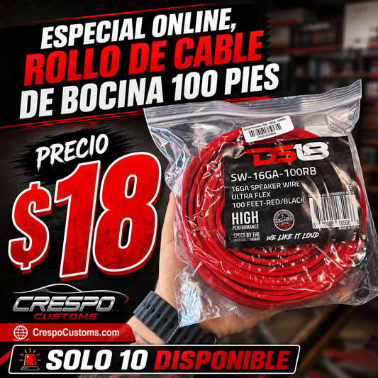 ESPECIAL Rollo Cable Bocina 100FT
