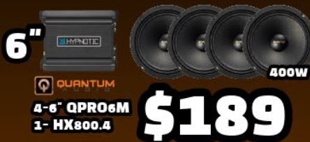 COMBO 4 BOCINAS 6" QPRO6M + APM HX800.4