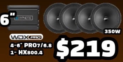 COMBO 4 BOCINAS 6" PRO7/6.8 + APM HX800.4